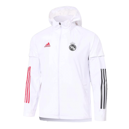 20/21 Real Madrid White&Pink Windbreaker Hoodie Jacket