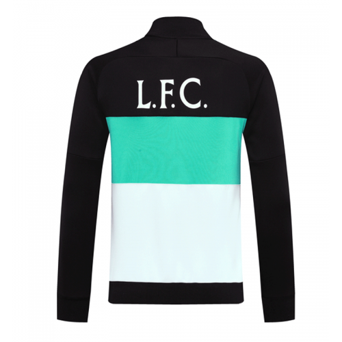 20/21 Liverpool Black&Green&White High Neck Collar Training Jacket