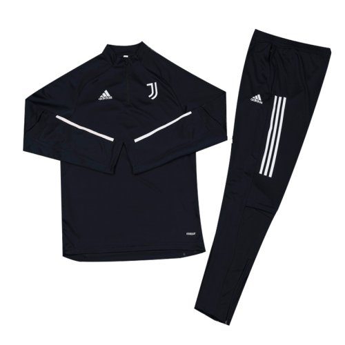 Kid's 20/21 Juventus Navy Zipper Sweat Shirt Kit(Top+Trouser)