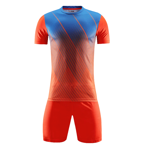 Style Customize Team Orange&Blue Soccer Jerseys Kit(Shirt+Short)