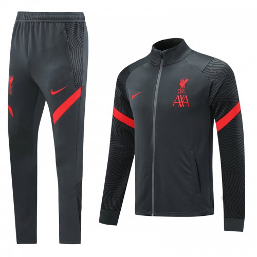 20/21 Liverpool Dark Gray High Neck Collar Training Kit(Jacket+Trouser)