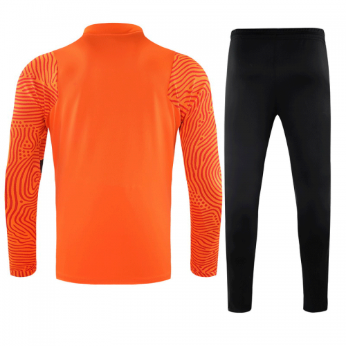 20/21 Roma Orange Zipper Sweat Shirt Kit(Top+Trouser)