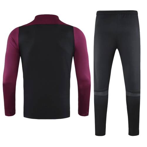 20/21 PSG Black Player Version Zipper Sweat Shirt Kit(Top+Trouser)