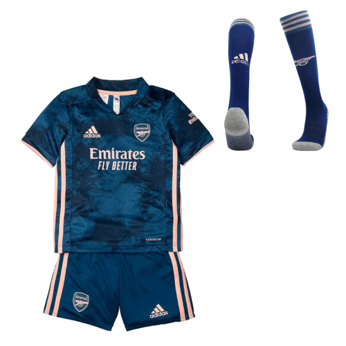 Arsenal Kid's Soccer Jersey Third Away Whole Kit (Shirt+Short+Socks) 2020/21