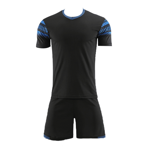 Style Customize Team Black Soccer Jerseys Kit(Shirt+Short)