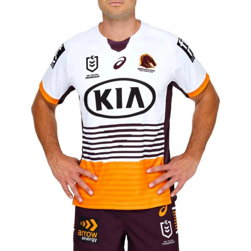 2021 Brisbane Broncos Rugby White Away Jersey Shirt