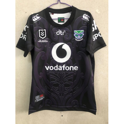 2021 New Zealand Warriors Away Black Rugby Jersey Shirt