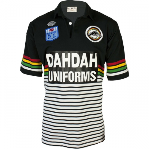 1991 Penrith Panthers Retro Rugby Black Jersey Shirt