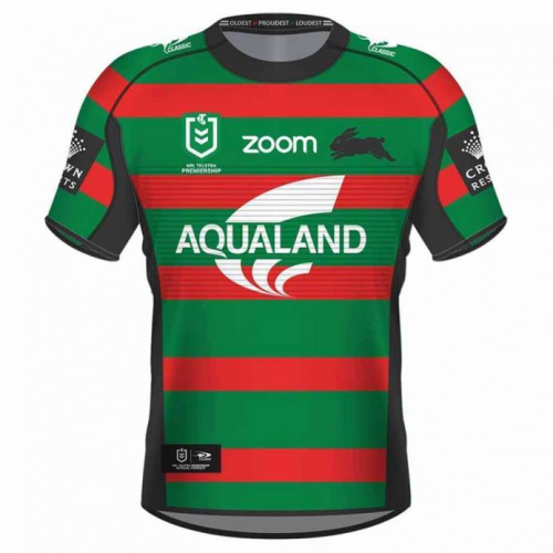 2021 South Sydney Rabbitohs Home Green&Red Rugby Jersey Shirt