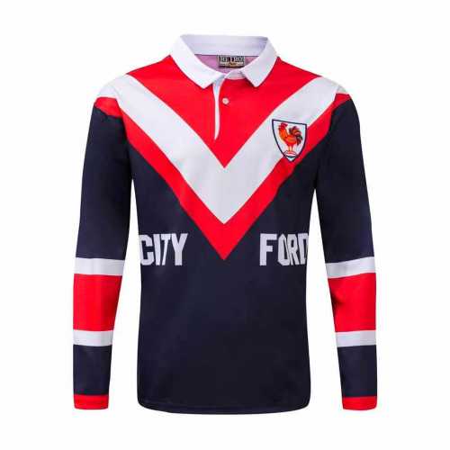 1976 Sydney Roosters Rugby Retro Ml Long Sleeve Polo Shirt