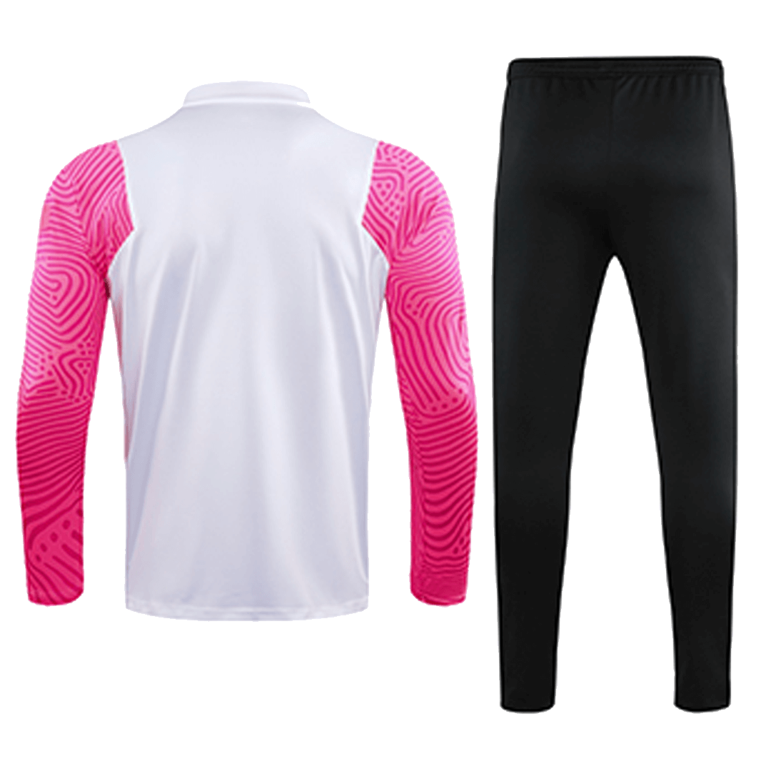 21/22 PSG White&Pink Zipper Sweat Shirt Kit(Top+Trouser)