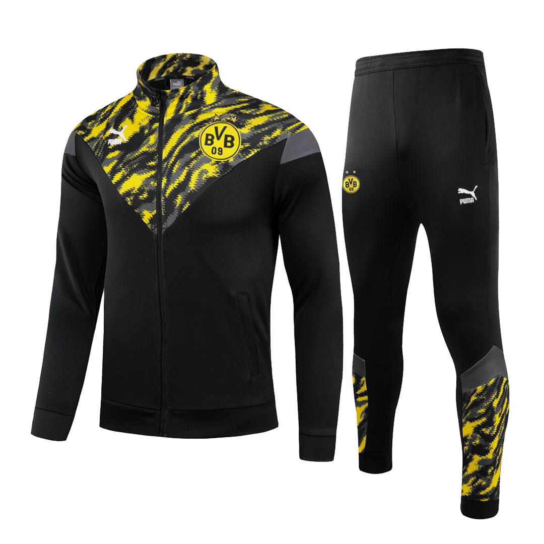 Borussia Dortmund Training Kit (Jacket+Pants) Black&Yellow High Neck Collar 2021/22