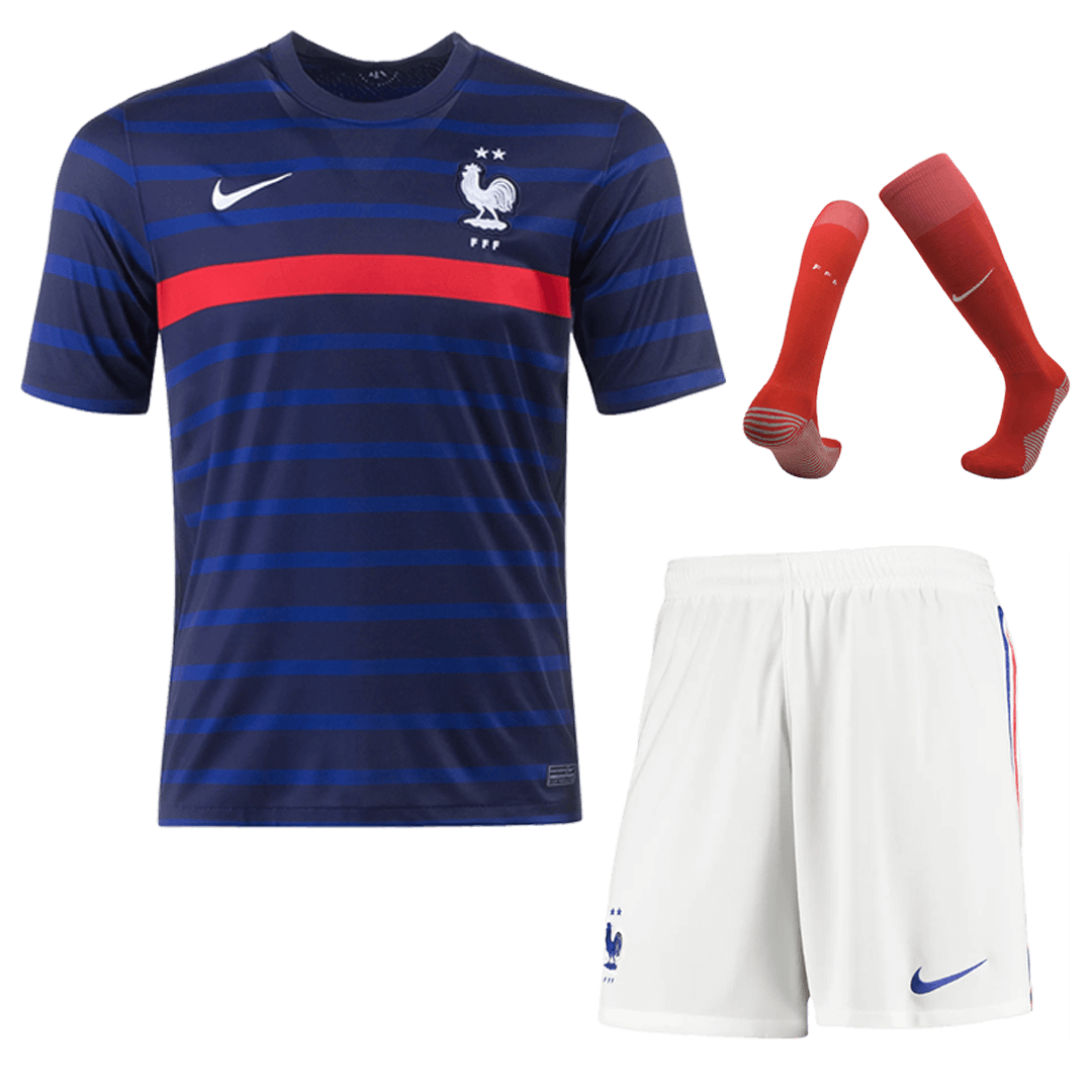 France Soccer Jersey Home Whole Kit (Shirt+Short+Socks) Replica 2021