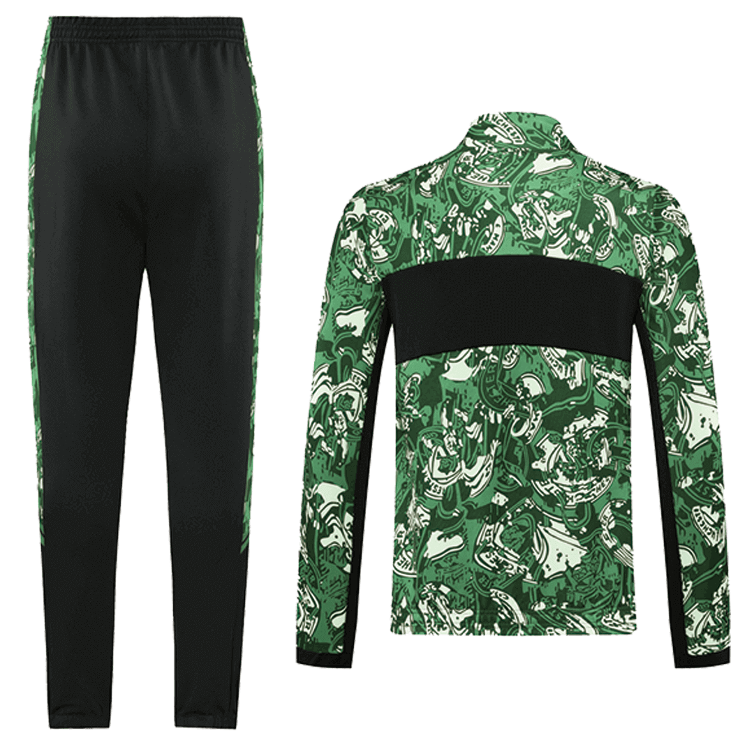 Manchester City Training Kit (Jacket+Pants) Green&Black High Neck Collar 2021/22