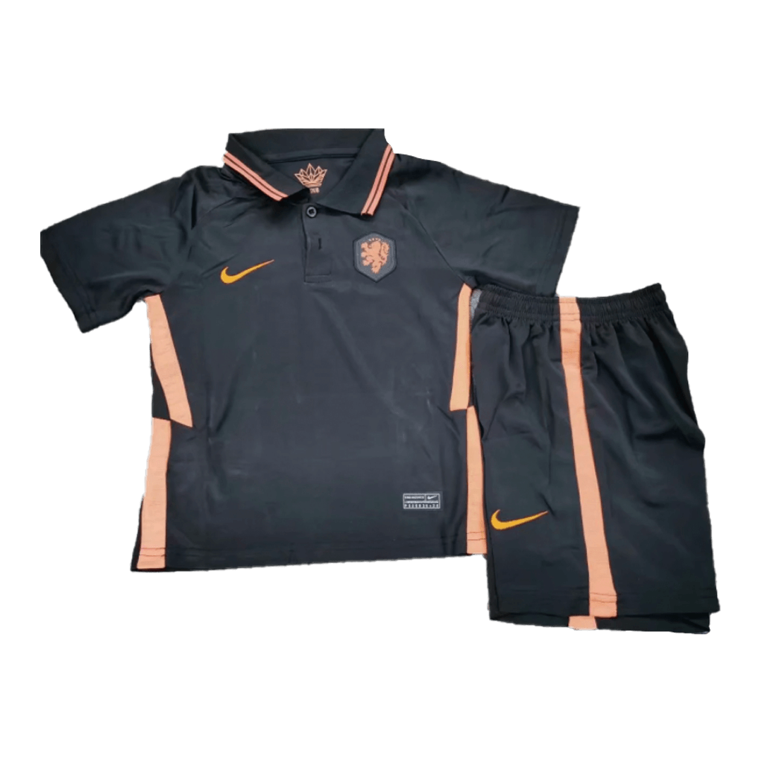 Netherlands Kid's Soccer Jersey Away Whole Kit(Shirt+Short+Socks) 2021