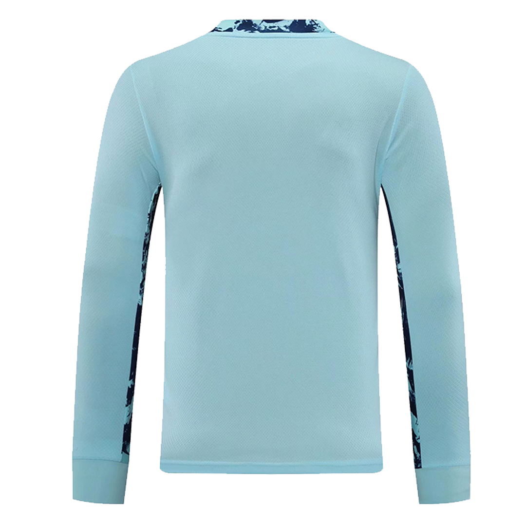 Real Madrid Soccer Jersey Goalkeeper Long Sleeve Blue Replica 2020/21