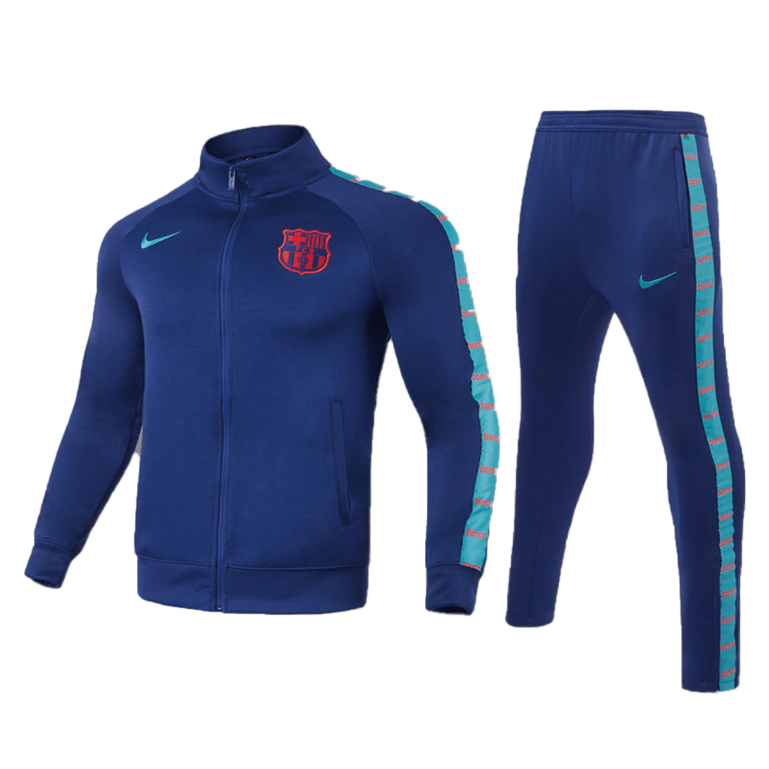 Barcelona Kids Tracking Kit (Jacket+Pants) High Neck Collar Blue 2021/22