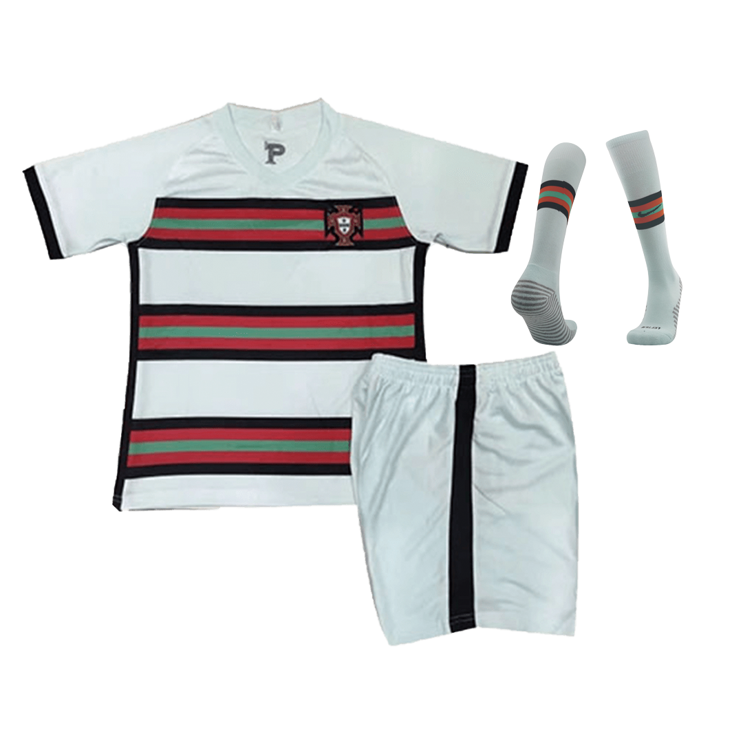 Portugal Kids Soccer Jersey Away Whole Kit (Shirt+Short+Socks) 2020