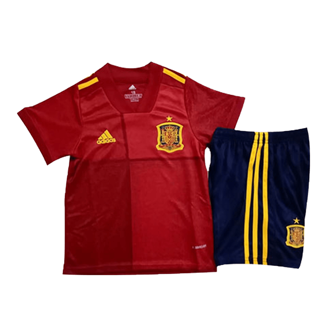 Spain Kids Soccer Jersey Home Whole Kit (Shirt+Short+Socks) 2020