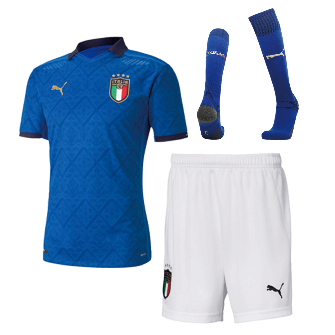 Italy Soccer Jersey Home Whole Kit (Shirt+Short+Socks) Replica 2021