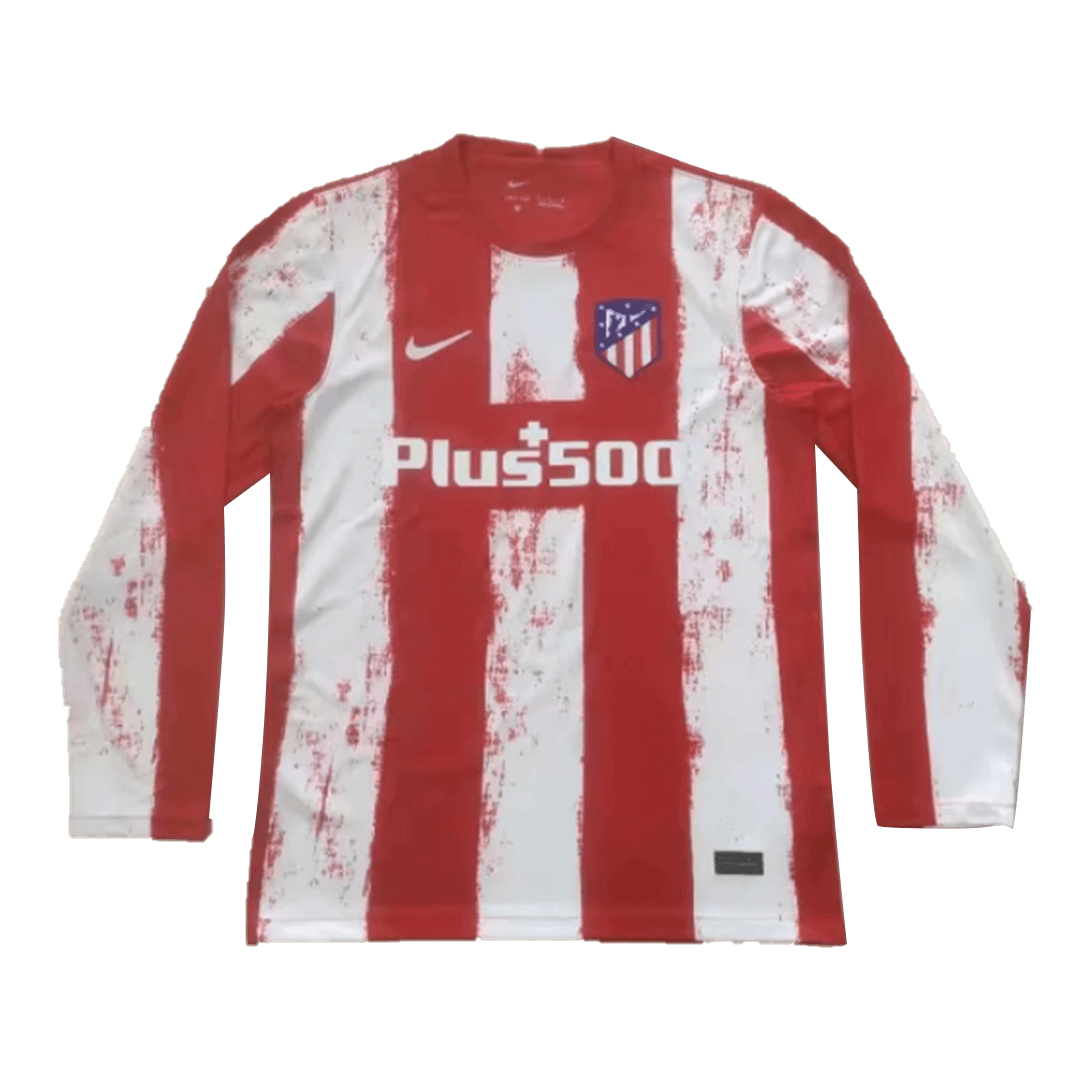 Atletico Madrid Soccer Jersey Home Long Sleeve Replica 2021/22