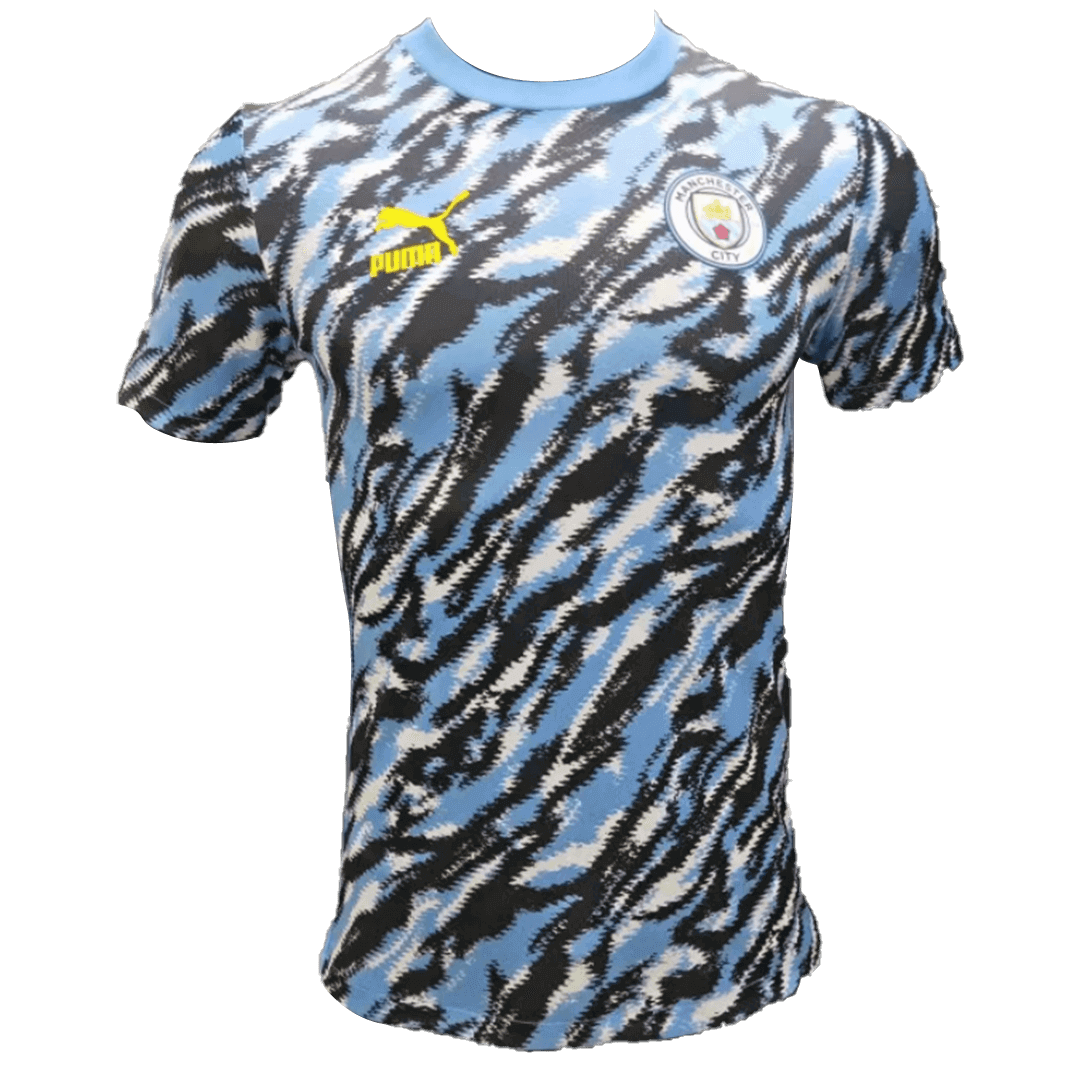 Manchester City Pre Match Soccer Jersey Blue&Black (Player Version) 2021/22