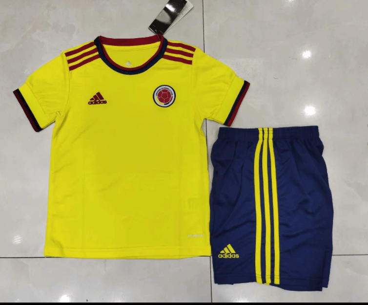 Colombia No1 Castellanos Home Kid Soccer Country Jersey