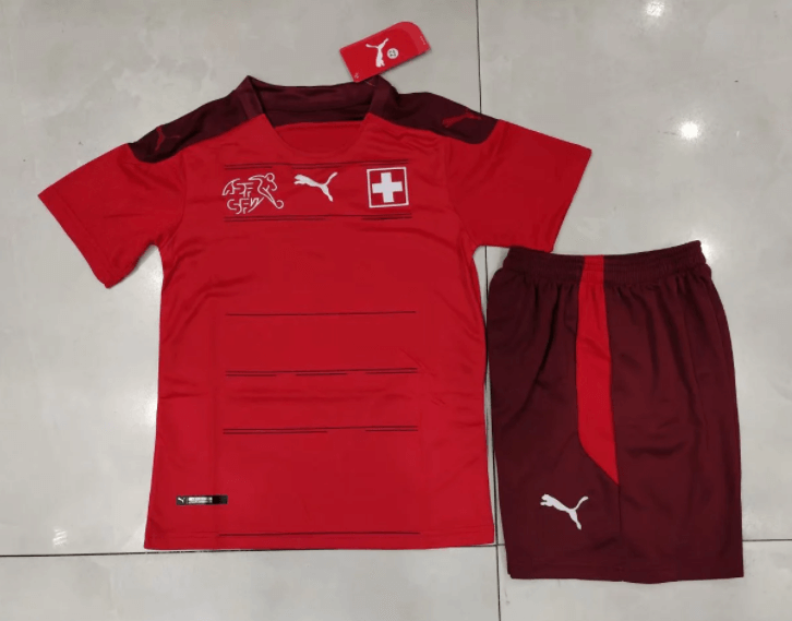 Switzerland Kid's Soccer Jersey Home Kit (Jersey+Short) 2021