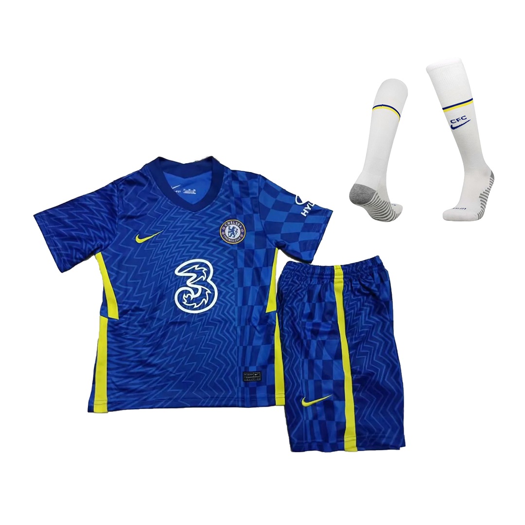 Chelsea Kids Soccer Jersey Home Kit (Jersey+Short+Socks) 2021/22
