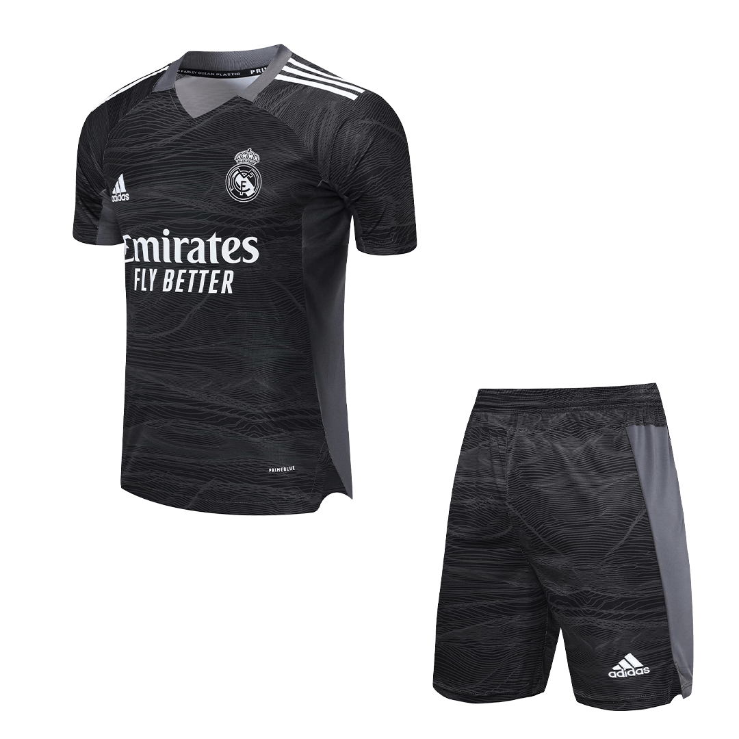 Real Madrid Soccer Jersey Goalkeeper Black Kit(Jersey+Short) 2021/22