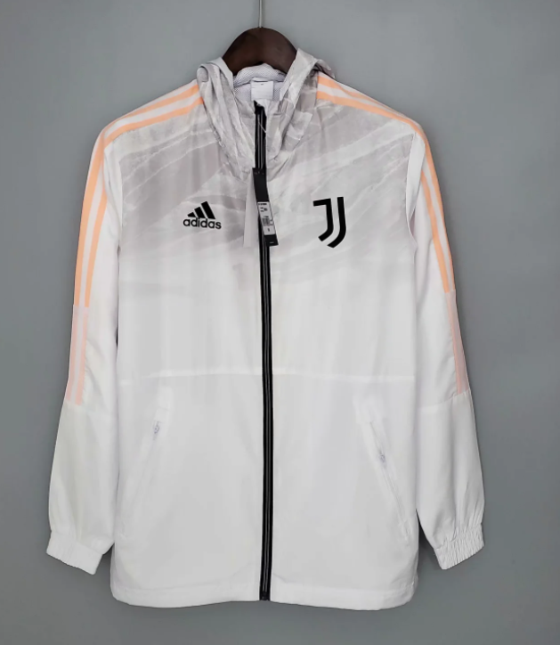 Juventus Windbreaker Hoodie Jacket White&Orange 2021/22