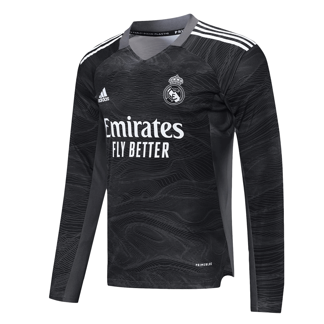Real Madrid Soccer Jersey Goalkeeper Long Sleeve Black Replica 2021/22