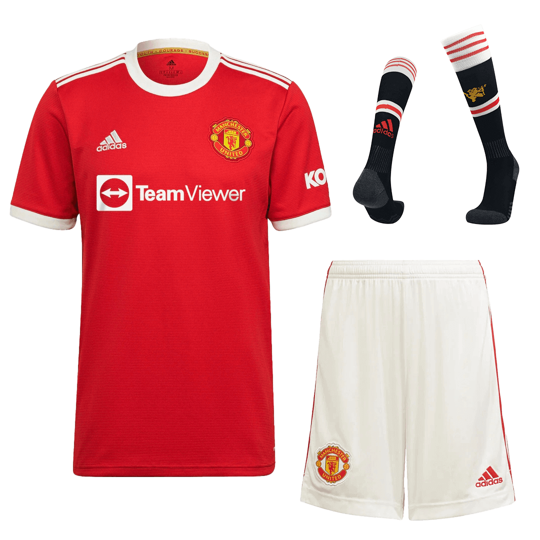 Manchester United Soccer Jersey Home Whole Kit(Jersey+Short+Socks) Replica 2021/22