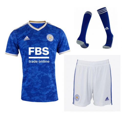 Leicester City Soccer Jersey Home Whole Kit (Jersey+Short+Socks) Replica 2021/22