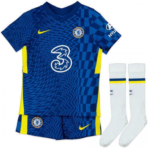 Chelsea Kids Soccer Jersey Home Kit (Jersey+Short+Socks) 2021/22