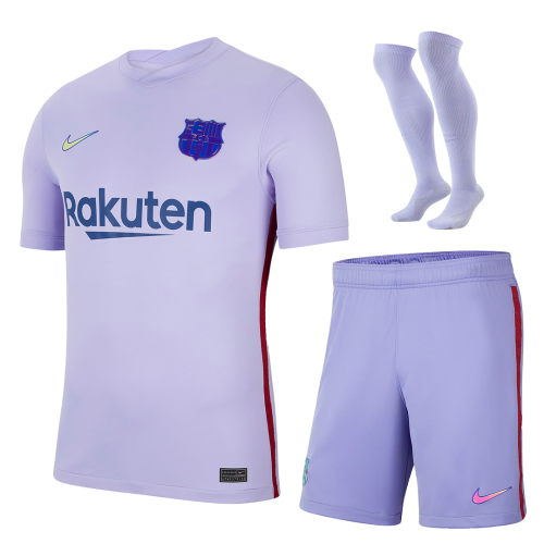 Barcelona Soccer Jersey Away Whole Kit (Jersey+Short+Socks) Replica 2021/22