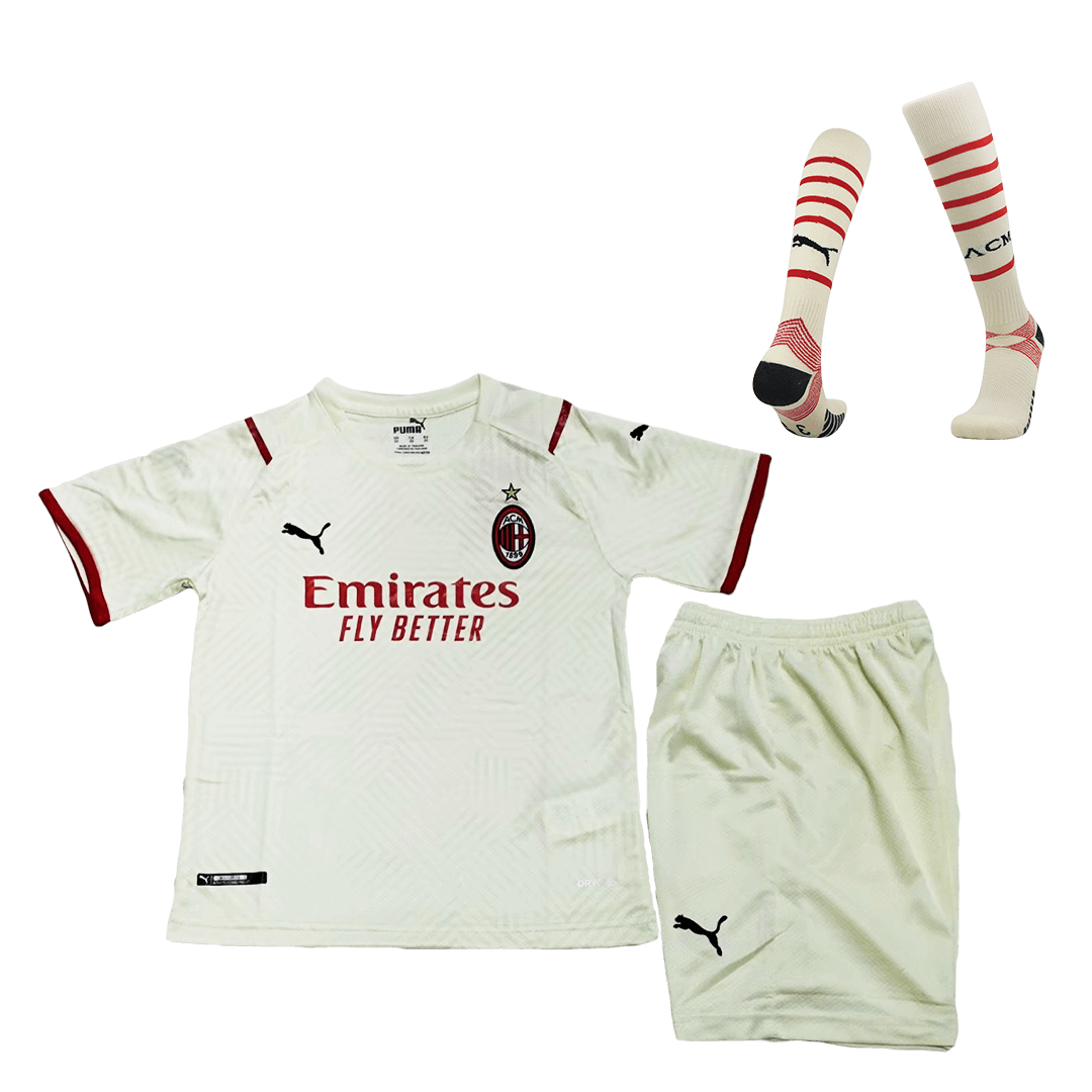 AC Milan Kids Soccer Jersey Away Whole Kit(Jersey+Short+Socks) Replica 2021/22