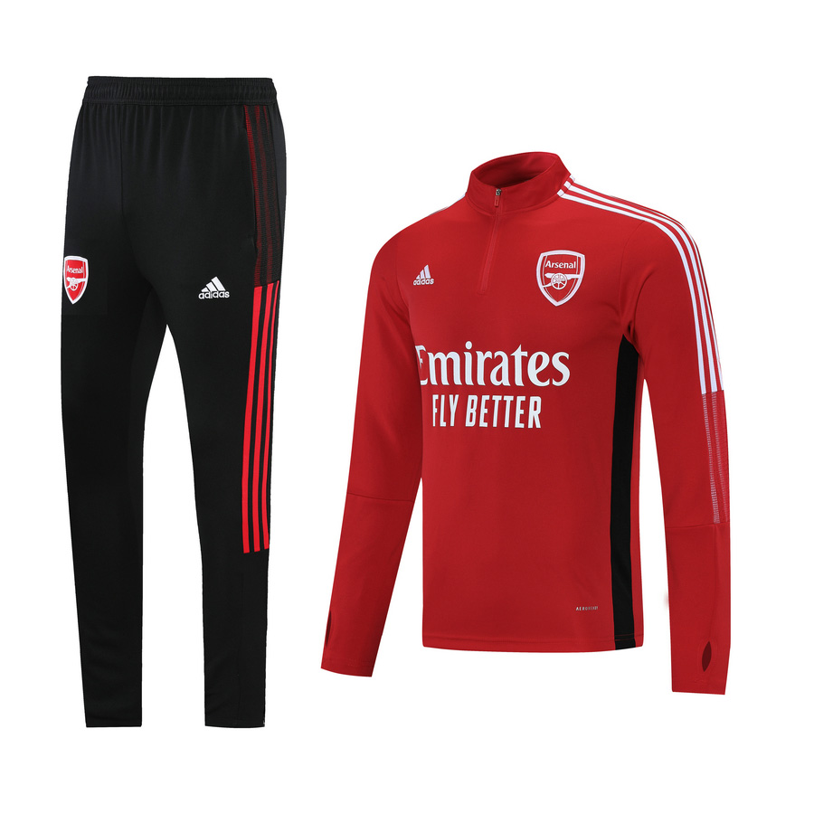 Arsenal Zipper Sweat Kit(Top+Pants) Red&Black 2021/22