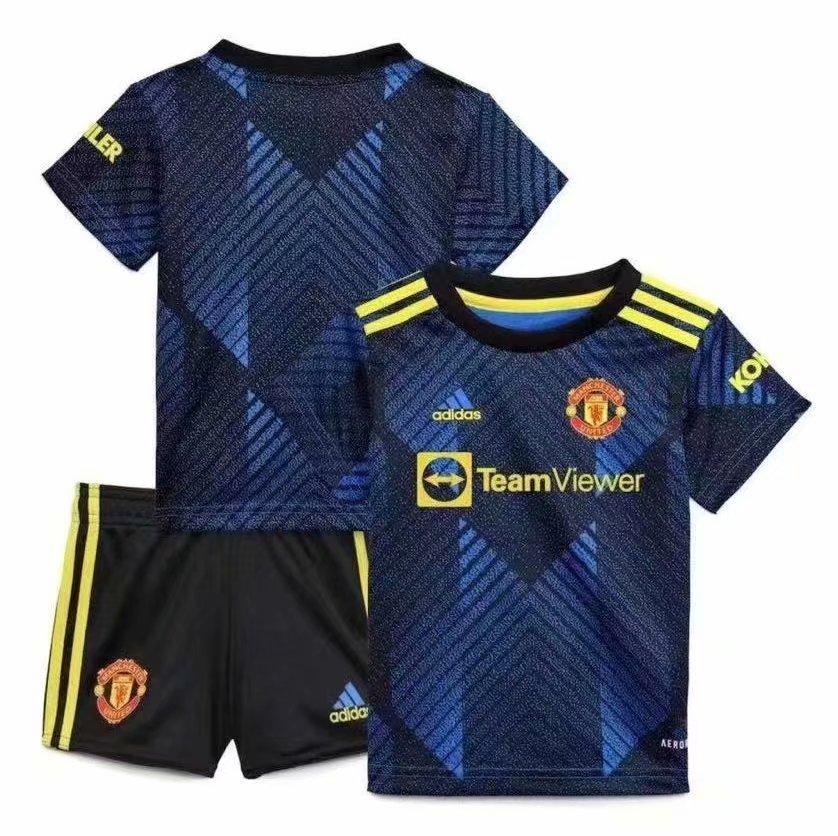 Manchester United Kids Soccer Jersey Third Away Kit(Jersey+Short) 2021/22