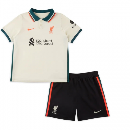 Liverpool Kids Soccer Jersey Away Kit(Jersey+Short) Replica 2021/22