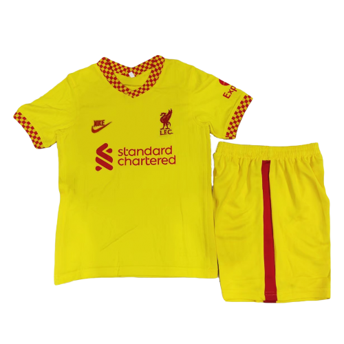 Liverpool Kids Soccer Jersey Third Away Kit(Jersey+Short) Replica 2021/22