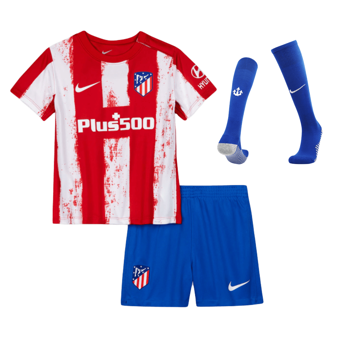 Atletico Madrid Kids Soccer Jersey Home Kit(Jersey+Short+Socks) 2021/22