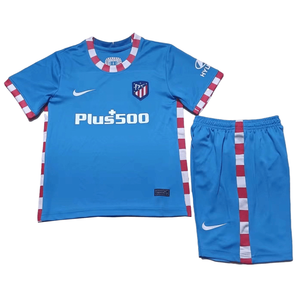 Atletico Madrid Kids Soccer Jersey Third Away Kit (Jersey+Short) Replica 2021/22