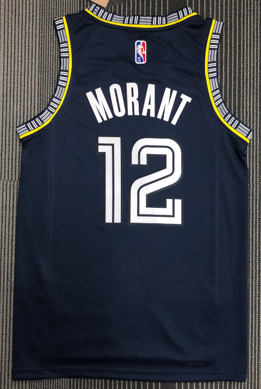 Nike Men's Memphis Grizzlies Blue Ja Morant #12 Dri-Fit Swingman Jersey, Small