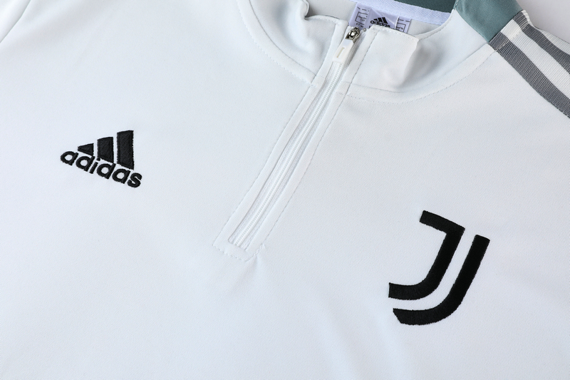 Juventus Zipper Sweatshirt Kit(Top+Pants) White&Black 2021/22