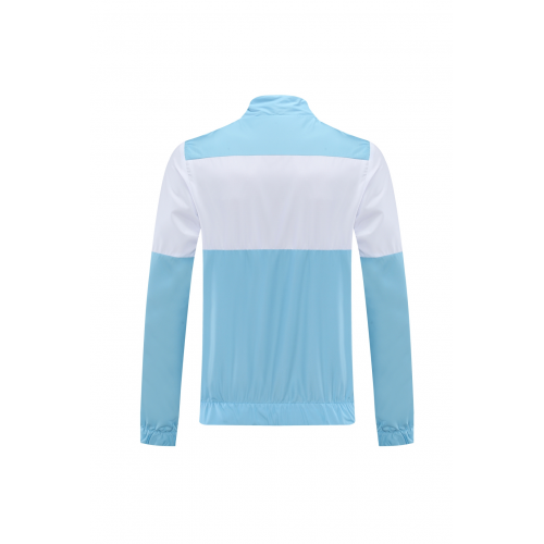 Manchester City Windbreaker Hoodie Kit (Jacket+Pants) Light Blue&White 2021/22