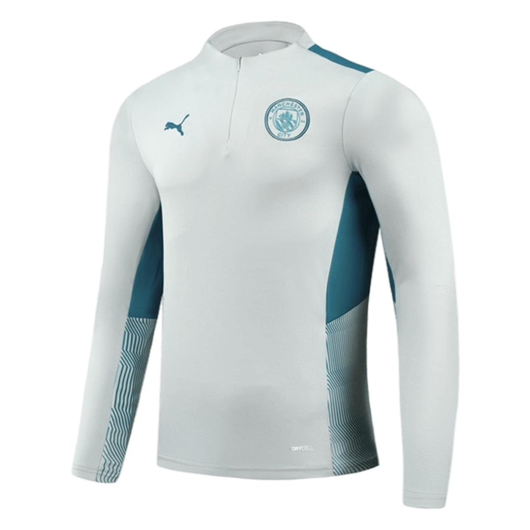 Manchester City Zipper Green Sweatshirt Kit(Top+Pants) 2021/22