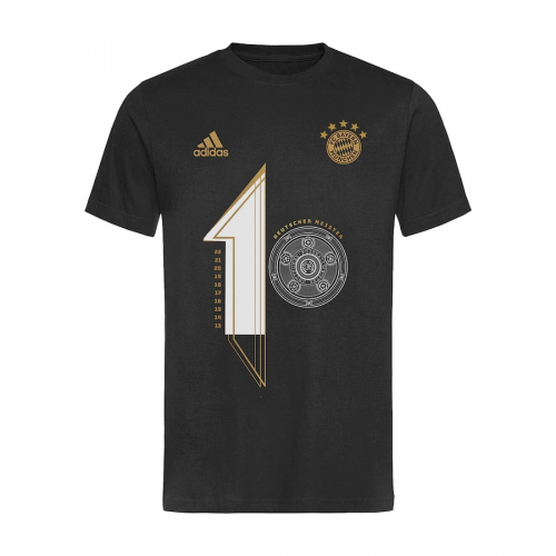 FC Bayern T-Shirt 10th Consecutive Championship Black Replica 2021/22