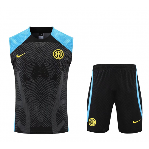 Inter Milan Sleeveless Training Kit (Top+Shorts) Black 2022/23