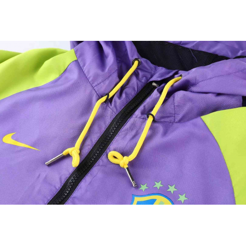 Brazil Windbreaker Hoodie Jacket Black&Lavender 2021/22